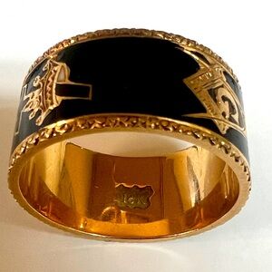 Free Mason Gold and Black 18K Ring